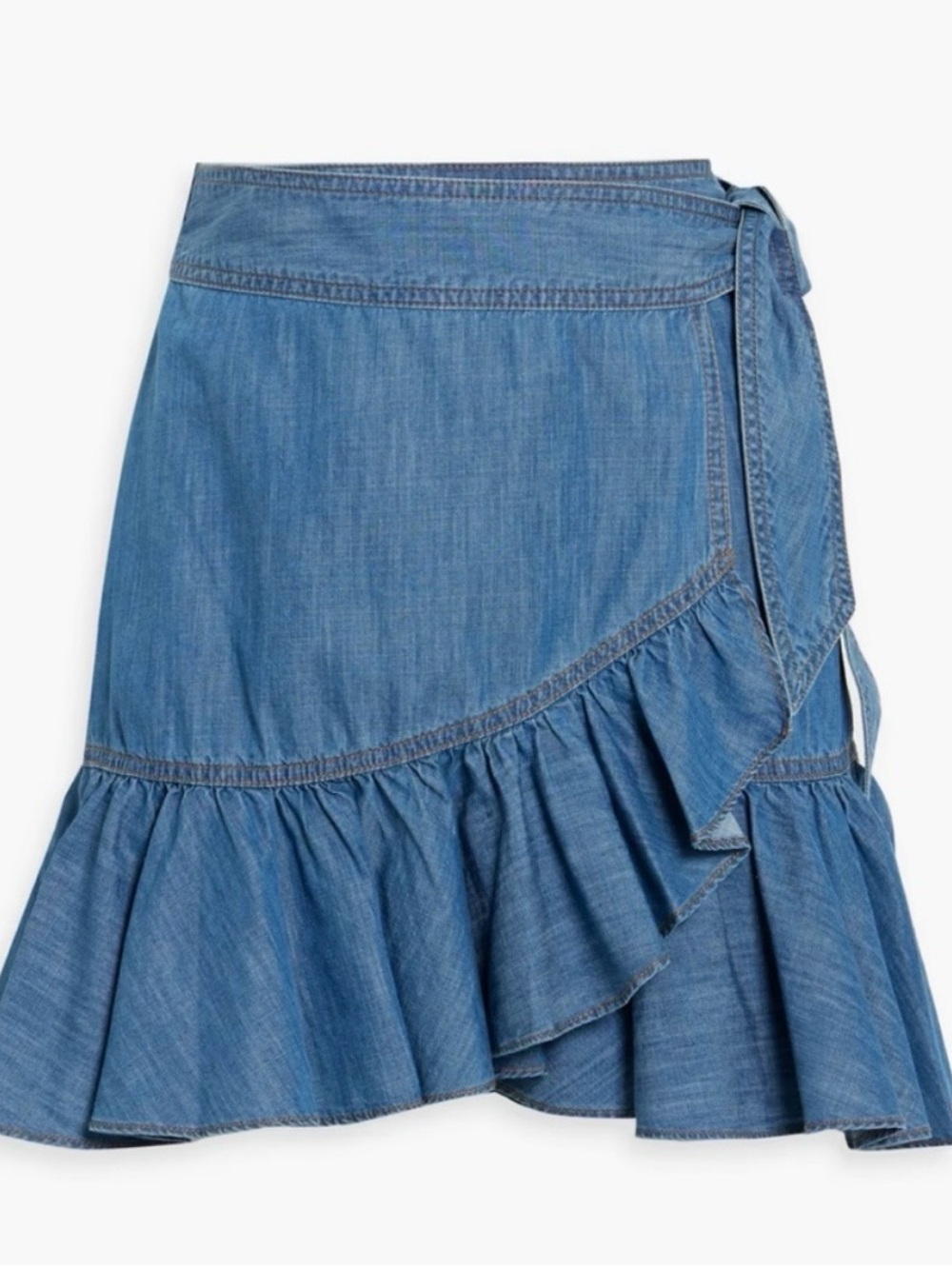 NWT Veronica Beard Denim wrap Skirt size 6